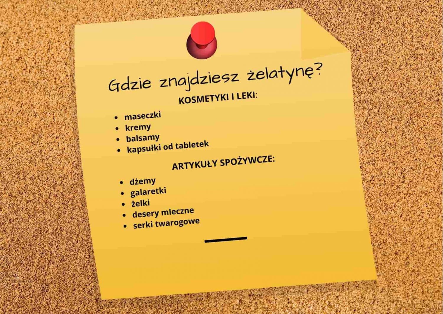 żelatyna w jakich produktach